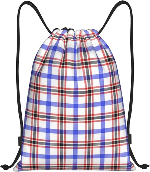 Drawstring Backpack String Bag Selkirk Tartan Sackpack for Sports Gym Smal