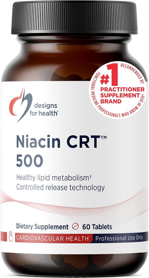 Designs for Health Niacin, Niacin CRT Vitamin B3 (Nicotinic Acid), 60 Count
