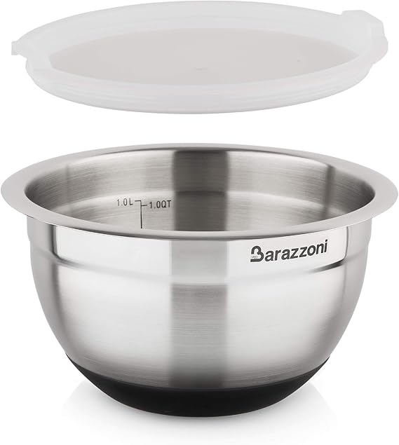 Barazzoni Bowl Stainless Steel 18/10 16cm x H 9.6cm C/Cop, 18/10-Silicone