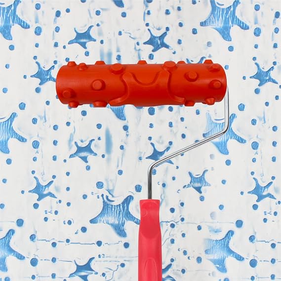 Nichiyo 7'' Texture Roller DIY Decorative Art Pattern Paint Roller Rubber Roller for Walls, Furnitures and Floors Decoration(EG208T)