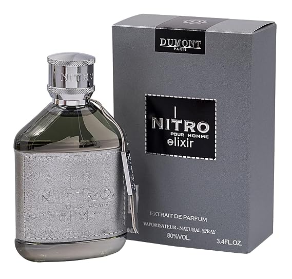 Dumont Nitro Elixir 3.4 Fl Oz Extrait De Parfum for Men Bold Elegant Sensual Fragrance Premium Long Lasting Scent