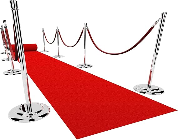 Red Carpet Runner, 1 x 10 m, 5.5 mm Thickness, 340 g/m², VIP Event Rug for Weddings, Ceremonies and Receptions