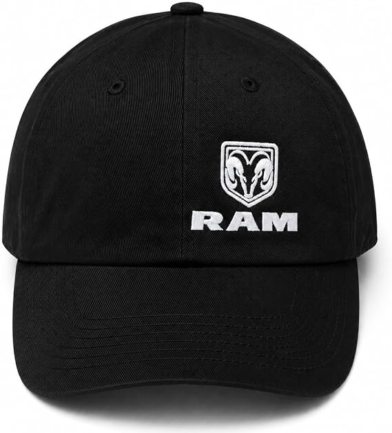 RAM Trucks Brushed Cotton Twill Fabric Unstructured Hat for Men Black