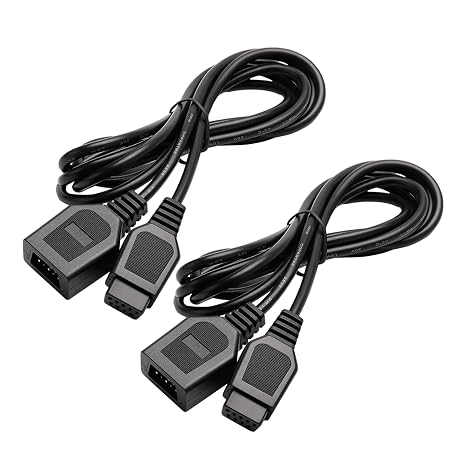9 Pin Controller Extension Cable, Classic Retro Game Controller Extension Cable for Sega Genesis 2 3 Mega Drive AV 620 HD 621 HD 821 Wired Video Game Console, 2-Pack 1.8M/6FT