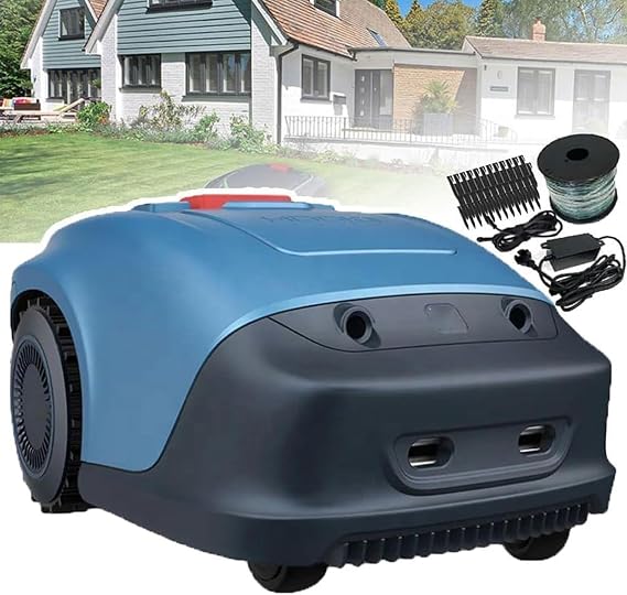 Wireless Lawn Mower Robot, 1/4 acre automatic robot lawn mower, APP control, 20-55 mm mowing height and 33% slope, Path planning and automatic charging, Robot Mower Parallel Track Lawn Mower