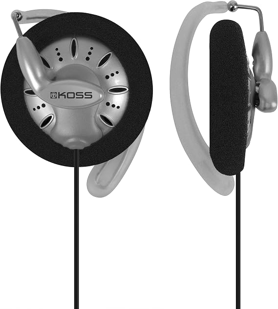 Koss | KSC75 Clip-On Stereo Headphones for iPod, iPhone, MP3 and Smartphone | Black/ Silver