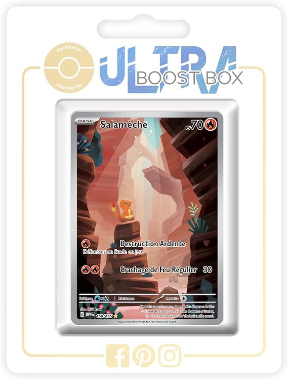 Salamèche (Charmander) 168/165 Alternative Shiny Pokémon Gallery - my-booster X Écarlate et Violet 3.5-151 Box of 10 Pokemon French Cards