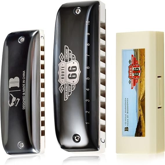 KONGSHENG Jazz Harmonica, 10 Hole Blues Harp Diatonic Harmonica key of A with Yellow Case for Beginners, Amateurs and Professionals as Gift