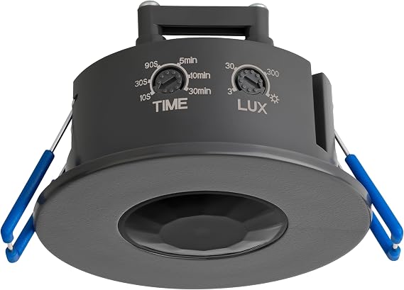 SEBSON Motion Sensor Flush-Mounted Ceiling Mounting Indoor Programmable Infrared Sensor Range 8 m / 360° Installation Motion Sensor LED Suitable 3-Wire