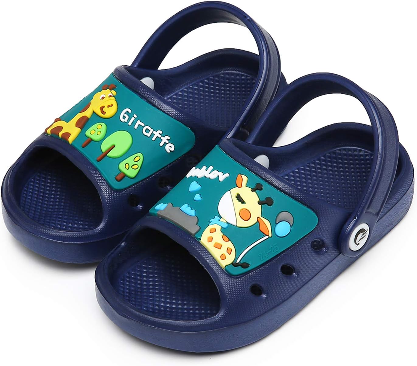 CELANDA Kids Cute Garden Clogs Toddler Boys Girls Open Toe Beach Pool Slides Sandals Lightweight Soft Non-Slip Slippers Summer Cartoon Dinosaur Shower Slippers