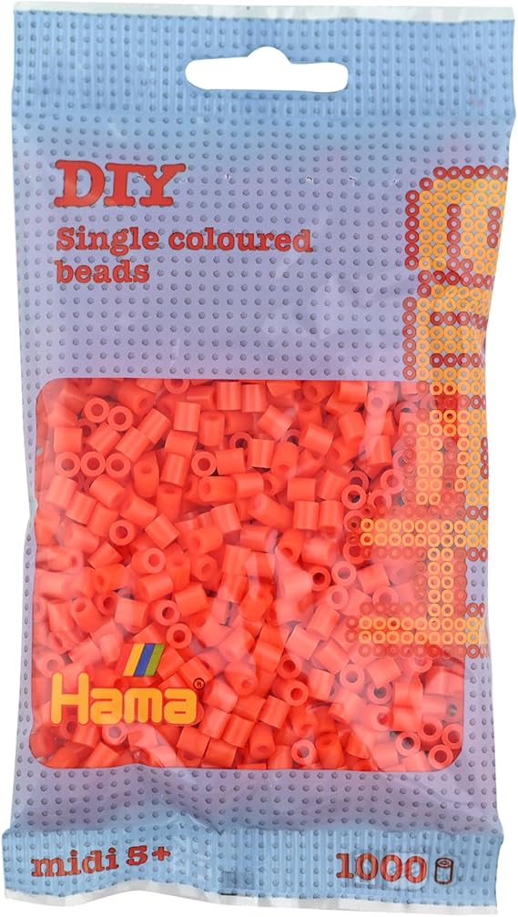 Hama Beads Bag | Approx. 1000 Midi Fuse Beads | Mosaic Decoration Arts & Craft for Creative Children Ages 5+ | Orange