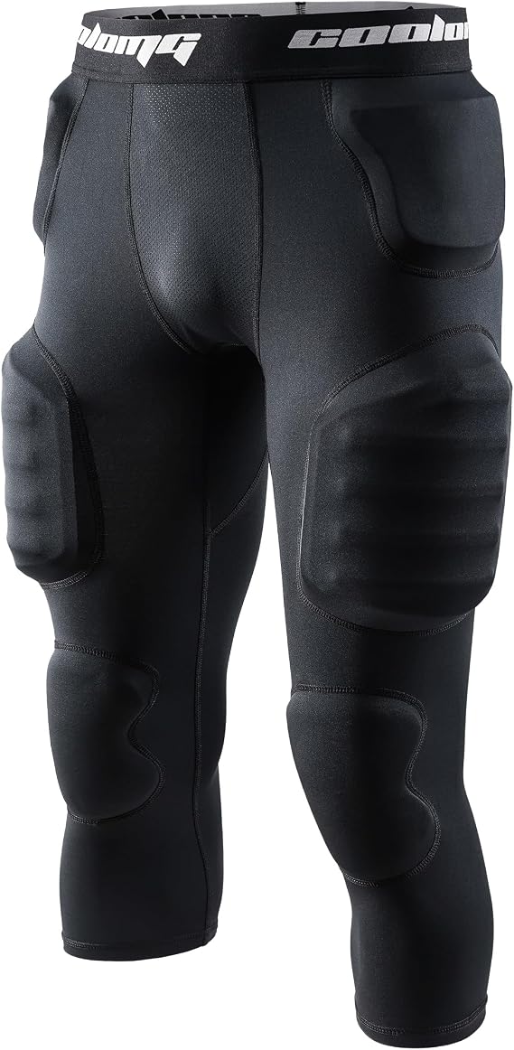 COOLOMG Youth Football Girdle 7-Pad for Knee Thigh Hip Tailbone Protection