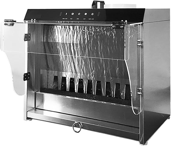 Water Curtain Airbrush Spray Booth, Airbrush Spray Booth with Waterfall Exhaust Syste, Touch Control Operation, 3 Color LED Lights, Ideal for DIY Art Crafts Models Cakes Nails