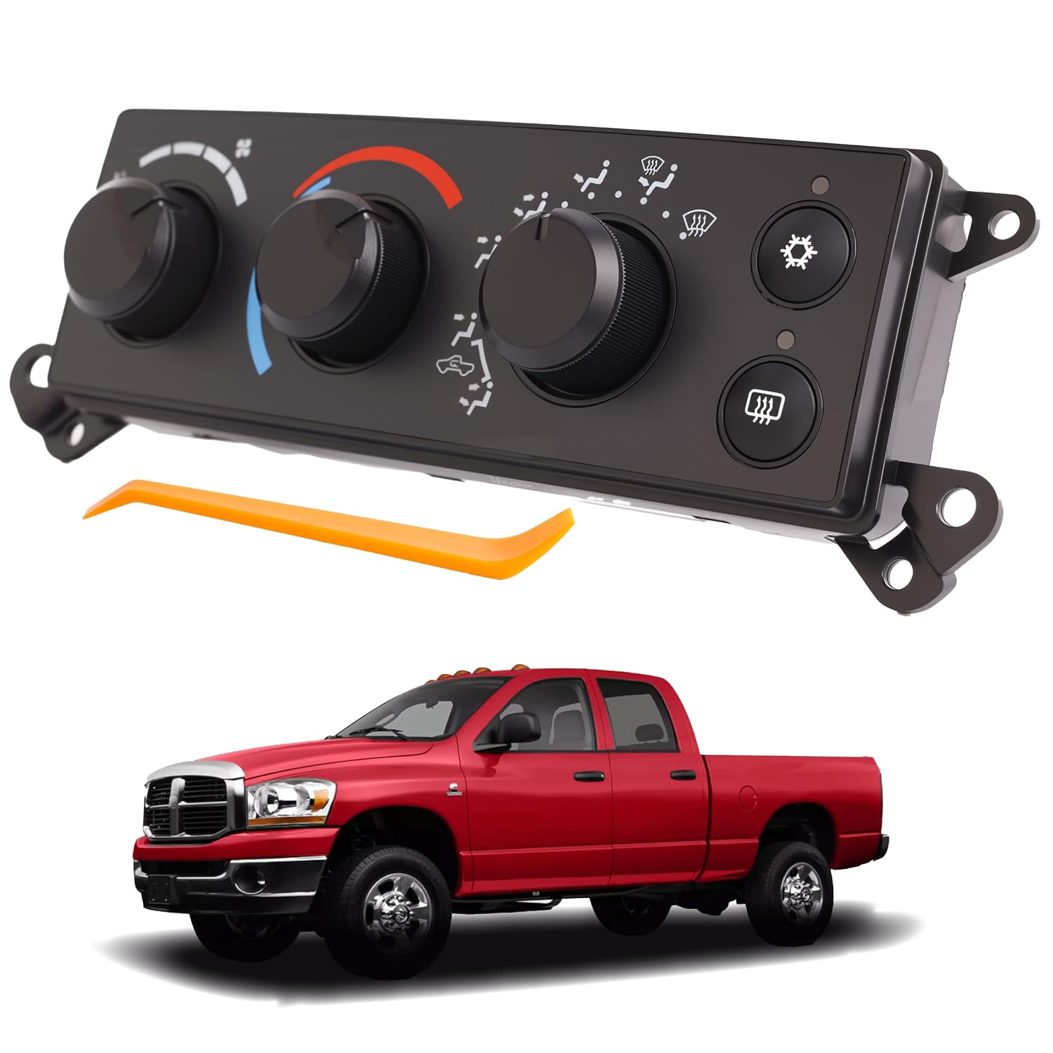 AC Climate Control Module Panel Fits for 2006-2008 Dodge Ram 1500 Air Conditioning Heater Control Switch Replaces # P55056569AC, 55057079AB, P55056569AD, 55056569AE