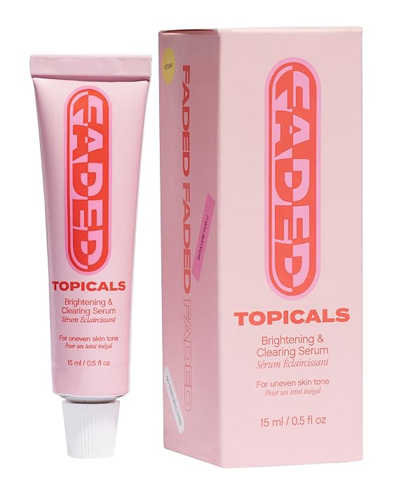 Topicals, Faded Brightening Serum, Reduces Discoloration, 0.5 Fl Oz | Clears Post-Blemish Marks, Scars & Spots, Kojic Acid & Niacinamide, Dermatologist-Tested, Vegan