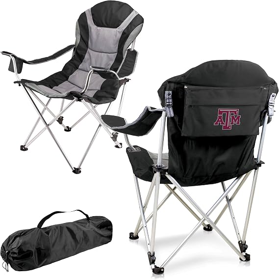 Picnic TIME NCAA Arkansas Razorbacks Reclining Camp Chair - Beach Chair for Adults - Sports Chair with Carry Bag