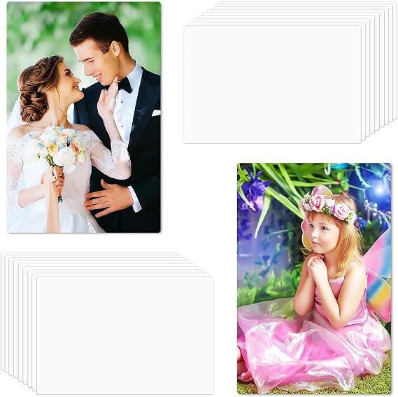 Beclumas 20 Pack 8''x10'' Sublimation Metal Photo Blanks, 0.45mm Aluminum Photo Sign Blank for DIY Printing, Wall Decor, Room Decor