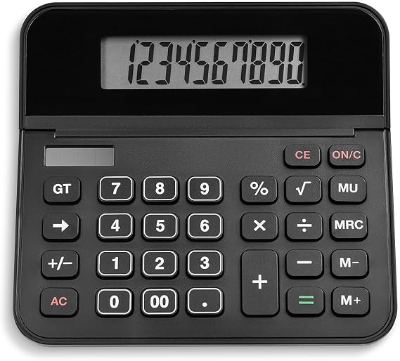 Staples 10-Digit Desktop Calculator, Solar/Battery, Large LCD