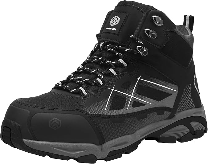 LARNMERN Steel Toe Boots Men Comfortable Work Safety Shoes Hiking Sneakers