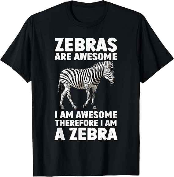 Zebra Costume for Men Women Kids Zoo Animal Print Zebra T-Shirt