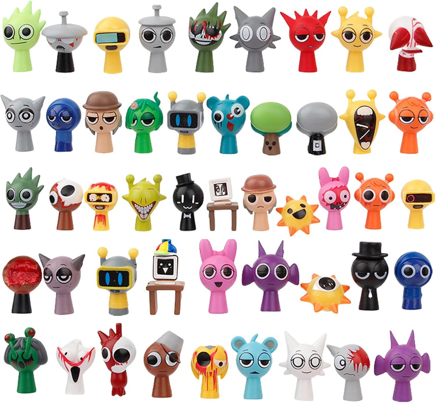 Sprunki 48PCS Action Figuren Spielzeug Set Bunte Sprunki Figuren lustige Cartoon Anime S-Prunki Spiele Figur für Kinder Erwachsene Spiel Fans