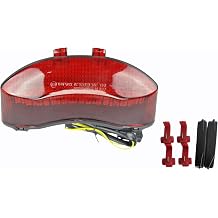 TOPZONE Fit For Triumph 2009-2012 Street Triple R; 2011-2012 Sprint GT;2009-2010 Speed Triple ;Rear Lamp Brake Tail Light with Integrated Turn Signal (Red, Style1 LED Flash)