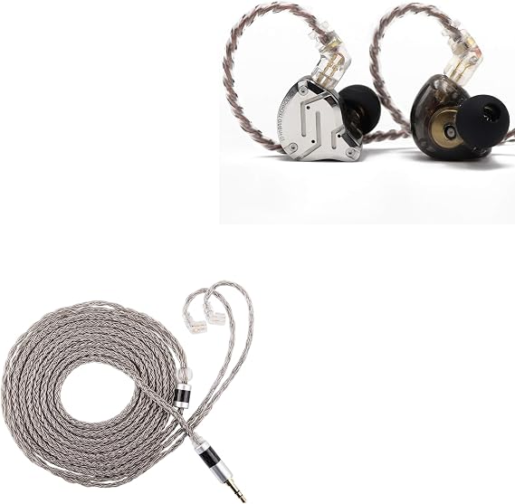 Linsoul KZ ZS10 Pro, 4BA+1DD 5 Driver in Ear Monitor, HiFi Wired Earbuds, Gaming Earbuds, Hybrid IEM Earphones with Stainless Steel Faceplate, Tripowin Zonie IEM Cable, 2m Long Earbud Cable