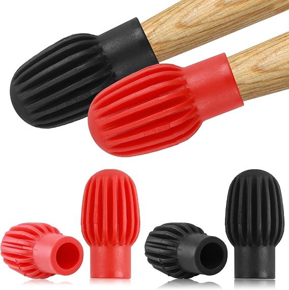 4Pcs Drum Mute Dampener Silicone Drumstick Practice Tips Percussion