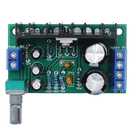 Dioche 60w Mono Amplifier Amplifier Module Mono Power Board 12-24V 5W-120W with Potentiometer for Audio Devices Compact Size