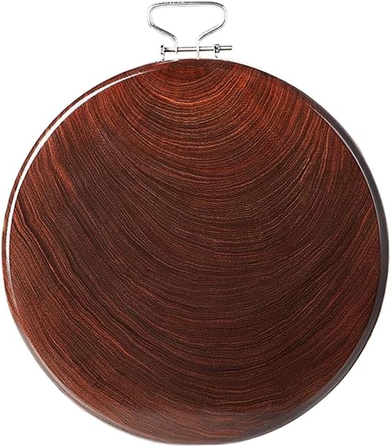 Round Cutting Board With Handle Heavy Duty Cutting Boards Circular Cutting Board For Kitchen Ironwood Chopping Blocks Extra Large Chopping Board For Meat Fruits And Vegetables (Size : 44cm/17.3in)