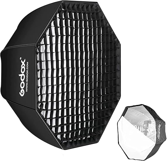 Godox 37" / 95cm Umbrella Octagon Softbox Reflector with Honeycomb Grid and Carrying Bag for Studio Flash Speedlight, Portrait and Product Photography