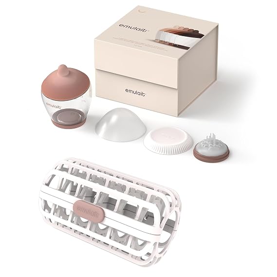 Emulait Classic Baby Bottle, Shape 1, Color Medium & Dishwasher Basket Bundle