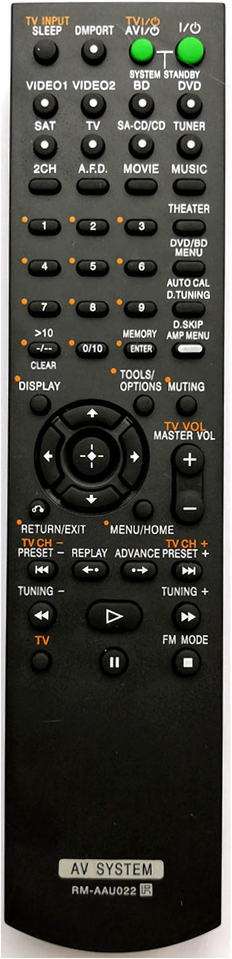 RM-AAU022 AV Receiver Remote Control Replacement | [INTECHING Make] For use with Sony HT-7200DH, HT-SF2300, HT-SS2300, STR-DG720, STR-DH700