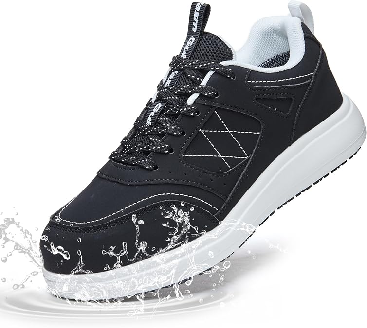 Non Slip Work Shoes Women - Waterproof Oil Resistant Chef Shoes, Lightweight Comfortable Slip Resistant Sneakers for Restaurant Kitchen Nursing &