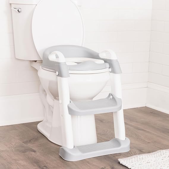 Regalo Toddler Potty Training Seat with Step Stool Ladder, Adjustable Kids Toilet Seat with Cushioned Pad & Handles, Foldable Potty Training Toilet Seat for Toddlers, Fits Standard Toilets
