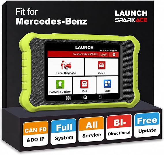 LAUNCH Creader Elite X500 OBD2 Scanner for Mercedes-Benz | For MB Sprinter Maybach Full System Bi-Directional Scan Tool, All Reset Service Code Reader, Auto VIN, Lifetime Free Update
