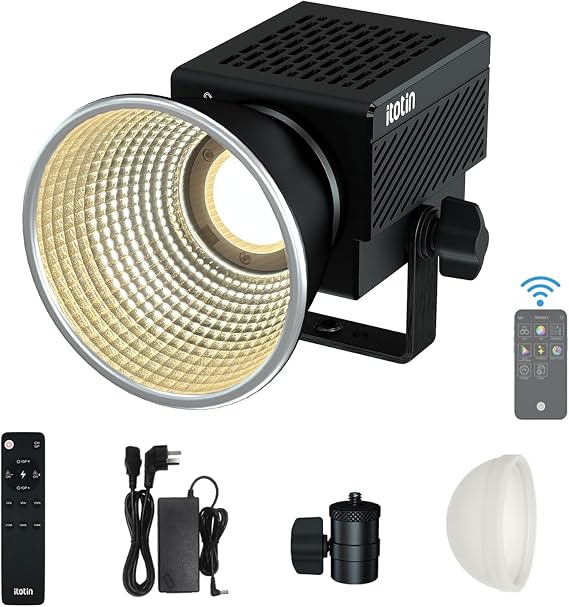 PIXEL Bi-Color Portable LED Video Lighting 60W COB Continuous Output Lighting, Bowen Mount, CRI96, TLCI97, 2.4G/ BT App Control, for Studio, Video Recording
