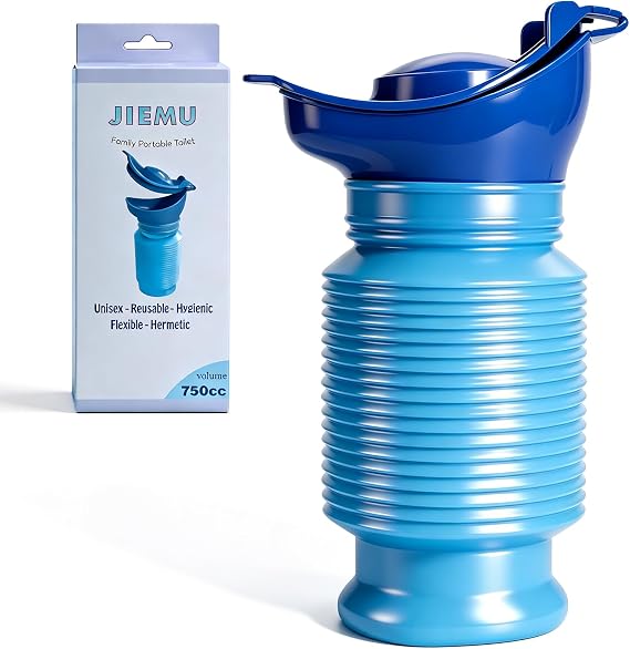 Scalable Emergency Urinal, 750ml Portable Toilet for Car, Portable Mini Outdoor Camping Travel Shrinkable Personal Mobile Toilet Potty Pee Bottle for Kids Adult