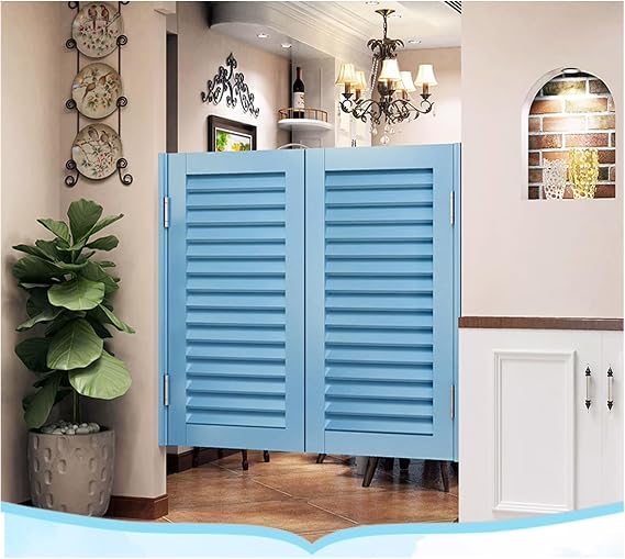 Swinging Doors Cafe Doors, Swing Door ,Cafe Swinging Doors ,Indoor Premade Louvered Cafe Saloon Door ,Kitchen Restaurant Emporium Terrace Entrance Partition ,Auto Close ,Hinges Batwing Bar Door(W90xH7