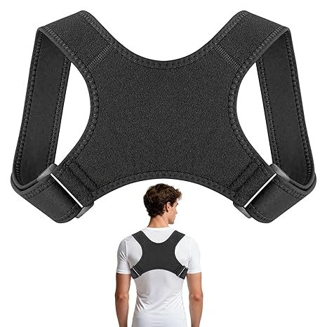 Posture Corrector Women Men,Adjustable back straightener posture corrector,Breathable Back Brace Posture Corrector,for Prevent Hunchback,Support for Neck, Shoulder(Black, L-XL)