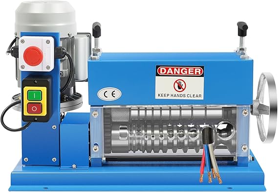 Electric Wire Stripping Machine, 370W Automatic Wire Stripping Machine with 11 Channels 10 Blades, 1.5mm-38mm Portable Cable Stripper Tool Cable Stripper Copper Recycle Wire Stripper