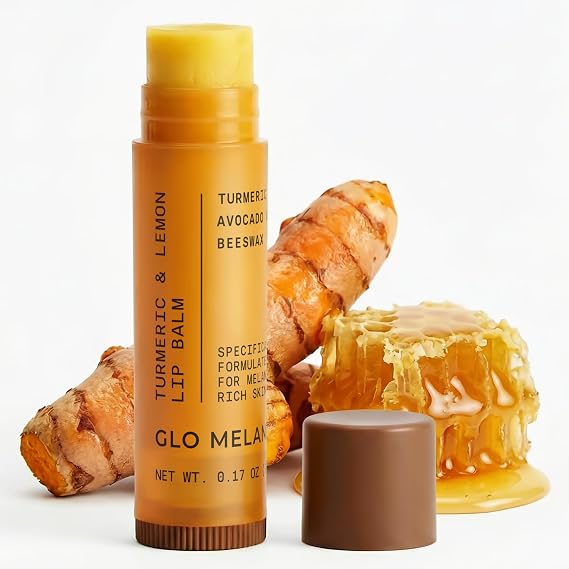 Glo Melanin Natural Lemon & Turmeric Lip Balm - Brighten, Nourish Dark Lips