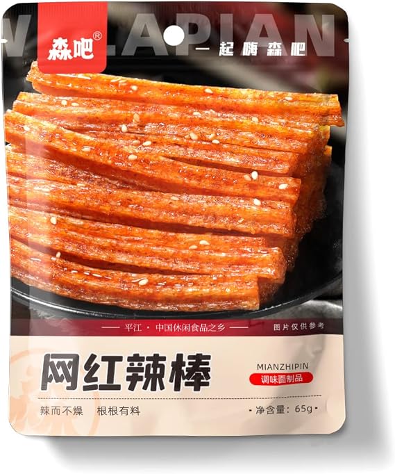 Latiao Snack Gift Package(65G/Bag) Spicy Strips Chinese Snack,spicy Big Gluten,multi-flavor Spicy Block,spicy and Spicy Casual Snacks,lataio Spicy Strips Latio (Spicy Strips 3,1 bag)