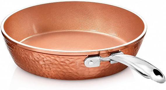 GOTHAM STEEL Hammered Copper 9.5 Inch Non Stick Frying Pan