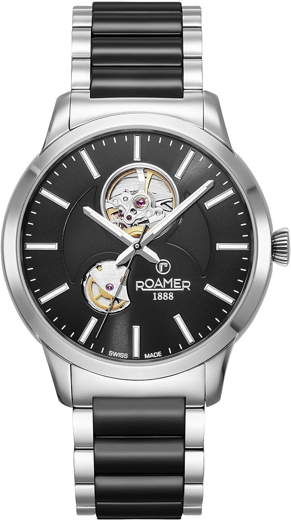 Roamer Automatic Watch, Bicolour (Silver, IP Black)., Bracelet
