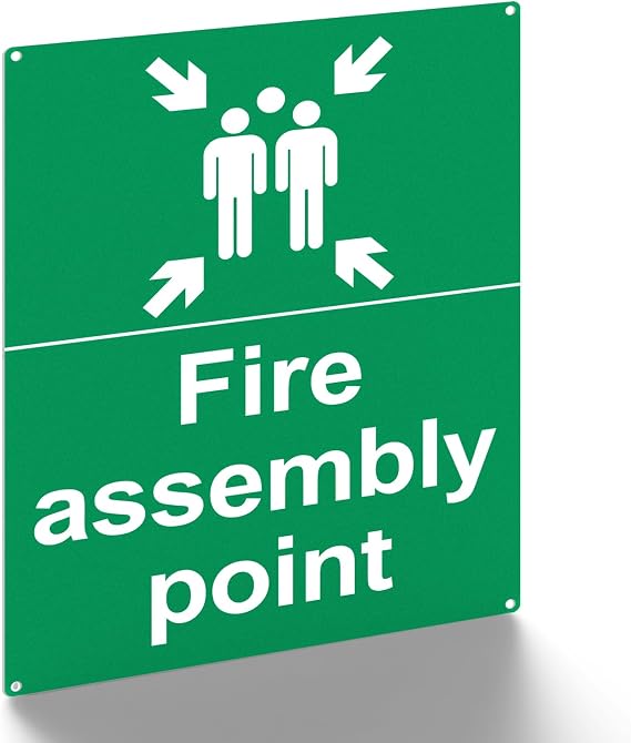 Fire Assembly Point Sign, 400 x 300mm, 1mm Rigid PVC Outdoor Sign