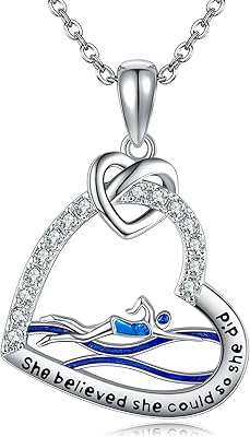 Ice SkatingSwimmingViolinArtBallet Shoes Necklace for Women Sterling Silver Sports Art Music Jewelry Gift for Daughter Mother Sister