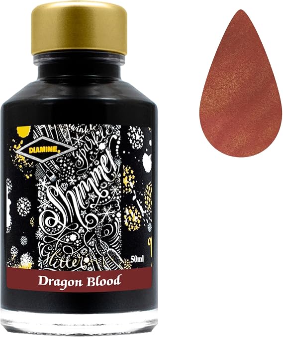 Diamine, Shimmering Fountain Pen Ink, 50ml, Dragon Blood, 9036, 1.6 oz