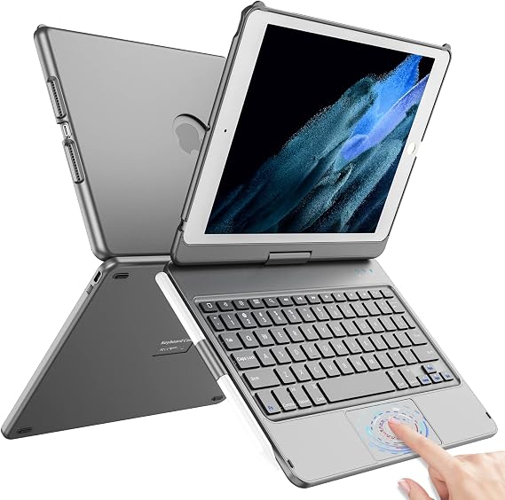 TQQ Touch for iPad 9th Generation Case with Keyboard (10.2", 2021)