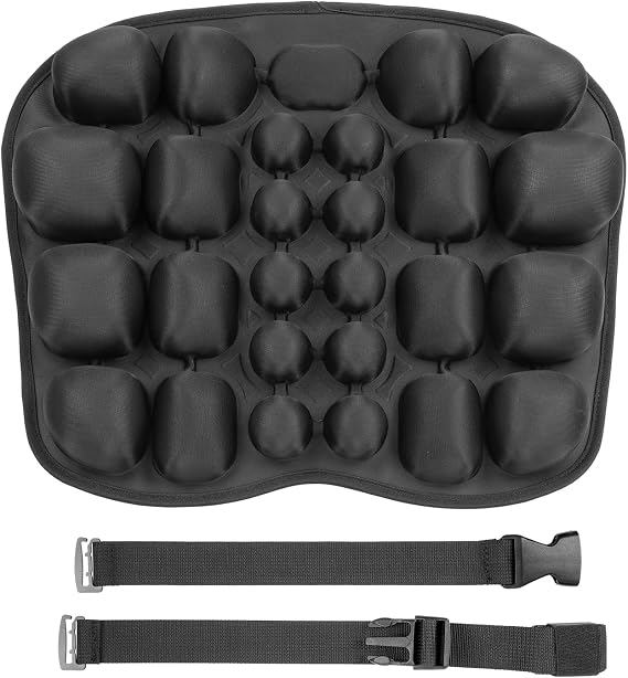 Inflatable Lumbar Support Pillow for Car & Office Chair - Tailbone Pain Relief Air Seat Cushion for Driver, Wheelchair, Airplane Seat, Travel - 17.7x14.3x2.0 Inches